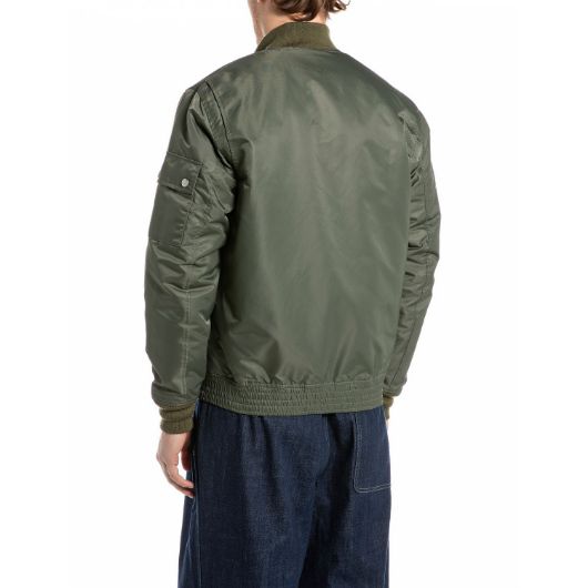 Show details for REPLAY MEN'S RECYCLED NYLON JACKET IN COMBAT GREEN 2 - FanPoint Picture of REPLAY MEN'S RECYCLED NYLON JACKET IN COMBAT GREEN 2