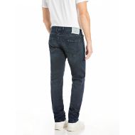 Picture of REPLAY MEN'S GROVER STRAIGHT-FIT JEANS 11.5 OZ HYPERFLEX BLUE BLACK DENIM IN DARK BLUE 3
