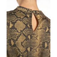 Picture of REPLAY WOMEN'S MIDI SNAKE PRINTED DRESS IN COFFE/YELLOW LEAF 3