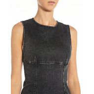 Picture of REPLAY WOMEN'S MINI BLACK DENIM DRESS WITH ZIPPER IN BLACK 4