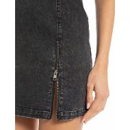 Picture of REPLAY WOMEN'S MINI BLACK DENIM DRESS WITH ZIPPER IN BLACK 2