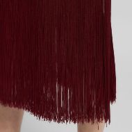 Picture of REPLAY WOMEN'S FRINGED MIDI DRESS IN RED 5