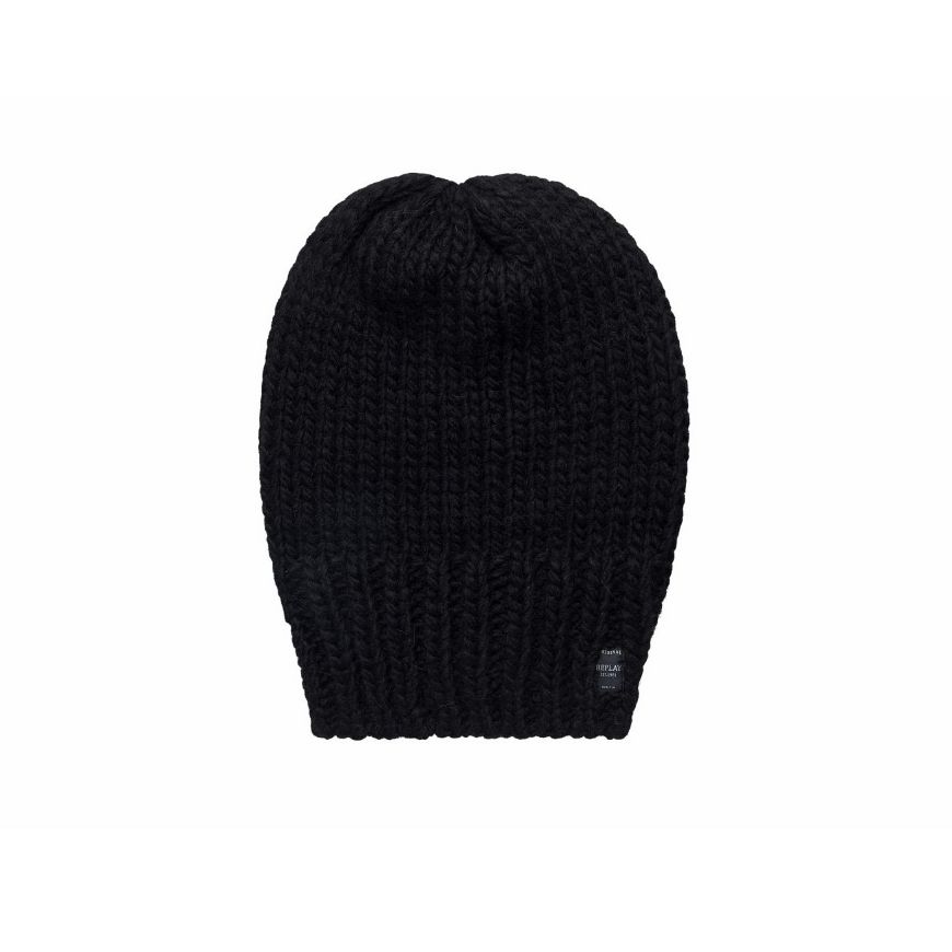 Снимка на REPLAY UNISEX ПЛЕТЕНА ШАПКА ОТ МИКС АЛПАКА, ВЪЛНА И АКРИЛ В ЧЕРНО
