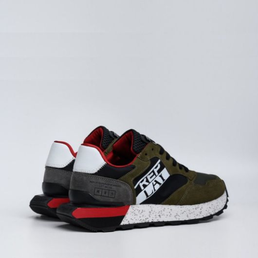 Show details for REPLAY MEN'S DEAN CLUB SNEAKERS IN GREEN BLACK 3 - FanPoint Picture of REPLAY MEN'S DEAN CLUB SNEAKERS IN GREEN BLACK 3
