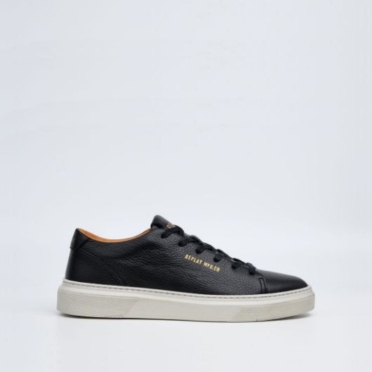 Show details for REPLAY MEN'S FODEN TONAL LEATHER SNEAKERS IN BLACK 1 - FanPoint Picture of REPLAY MEN'S FODEN TONAL LEATHER SNEAKERS IN BLACK 1