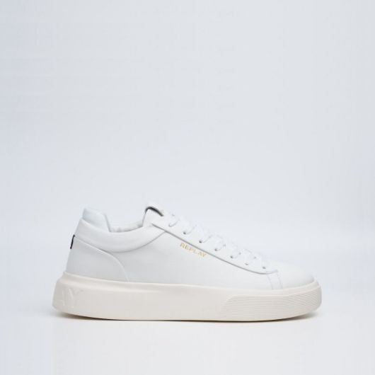 Show details for REPLAY MEN'S NOTTING DOUBLE LEATHER SNEAKERS IN WHITE 1 - FanPoint Picture of REPLAY MEN'S NOTTING DOUBLE LEATHER SNEAKERS IN WHITE 1
