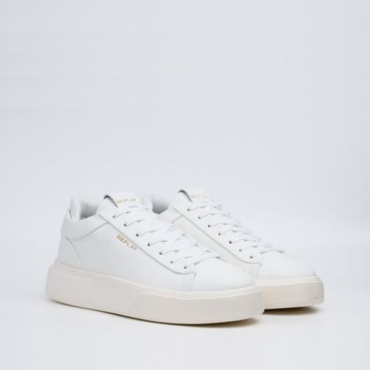 Show details for REPLAY MEN'S NOTTING DOUBLE LEATHER SNEAKERS IN WHITE 2 - FanPoint Picture of REPLAY MEN'S NOTTING DOUBLE LEATHER SNEAKERS IN WHITE 2