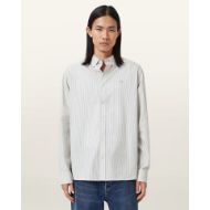 Picture of ALLSAINTS MEN'S NOLAN LONG SLEEVE SHIRT  IN JETSTREAM WHITE 5