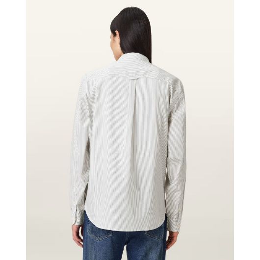 Show details for ALLSAINTS MEN'S NOLAN LONG SLEEVE SHIRT  IN JETSTREAM WHITE 2 - FanPoint Picture of ALLSAINTS MEN'S NOLAN LONG SLEEVE SHIRT  IN JETSTREAM WHITE 2