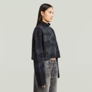 Picture of G-STAR WOMEN'S OVERSIZED CROPPED TURTLE SWEATER IN INDIA INK FOREST CAMO 2