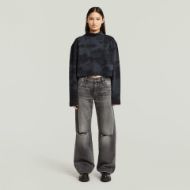 Picture of G-STAR WOMEN'S OVERSIZED CROPPED TURTLE SWEATER IN INDIA INK FOREST CAMO 5