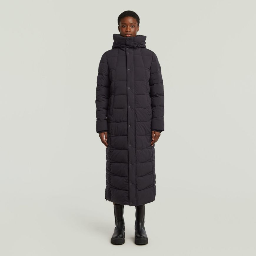 Picture of G-STAR WOMEN'S WHISTLER LONG PUFFER JACKET IN BLACK