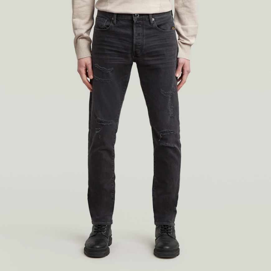 Picture of G-STAR MEN'S 3301 SLIM JEANS WORN IN RIPPED GREY SACRAMENTO