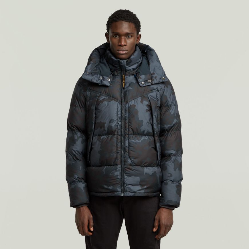 Picture of G-STAR MEN'S G- WHISTLER PADDED HOODED JACKET 2.0 IN INDIA INK FOREST CAMO