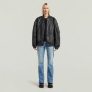 Picture of G-STAR WOMEN'S LEATHER MACRO BALLOON BOMBER JACKET IN GREY 6