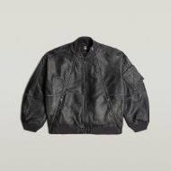 Picture of G-STAR WOMEN'S LEATHER MACRO BALLOON BOMBER JACKET IN GREY 7
