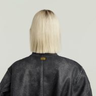 Picture of G-STAR WOMEN'S LEATHER MACRO BALLOON BOMBER JACKET IN GREY 4