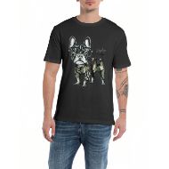 Picture of REPLAY MEN'S JERSEY T-SHIRT WITH DOG PRINT IN BLACK 1