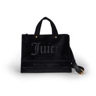 Picture of JUICY COUTURE WOMEN'S IRIS VELVET MEDIUM SHOPPING BAG IN BLACK 1