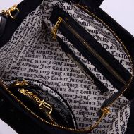 Picture of JUICY COUTURE WOMEN'S IRIS VELVET MEDIUM SHOPPING BAG IN BLACK 3