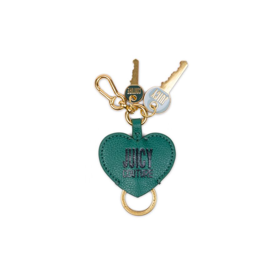 Picture of JUICY COUTURE WOMEN'S HEART KEYCHAIN IN OLD GOLD/DUCK GREEN