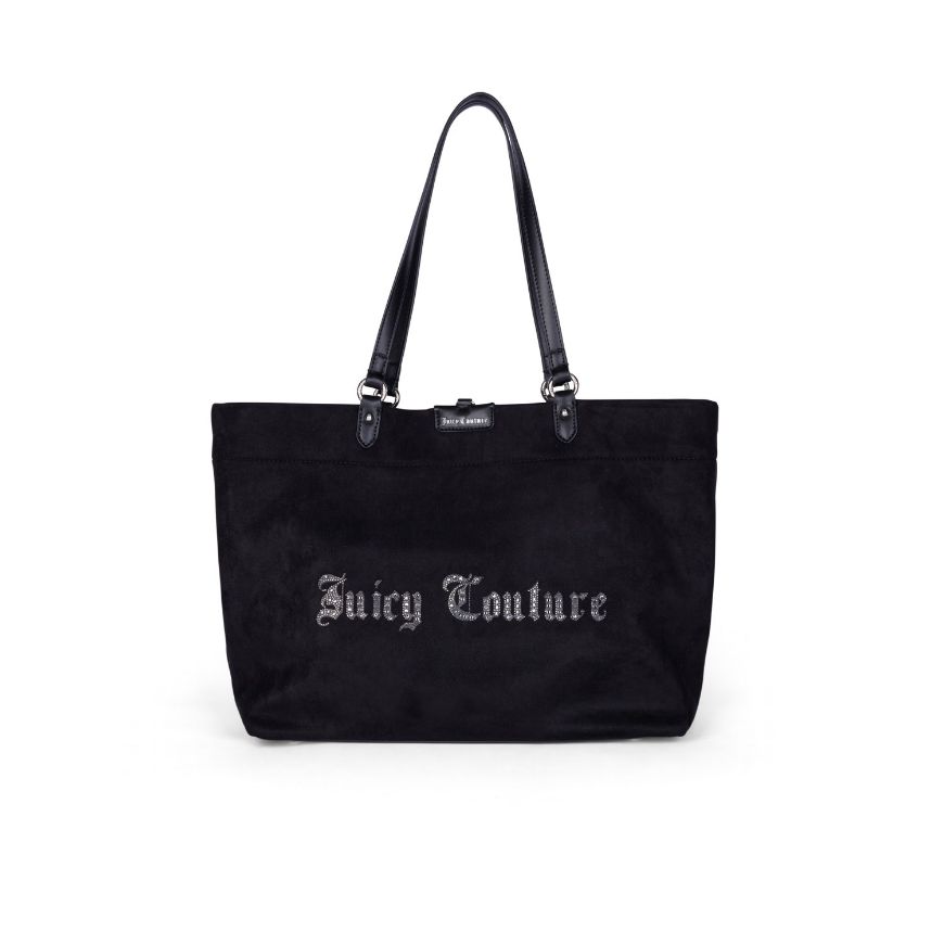 Picture of JUICY COUTURE WOMEN'S KATHY SUEDE LARGE SHOPPING DOUBLE FACE BAG IN BLACK