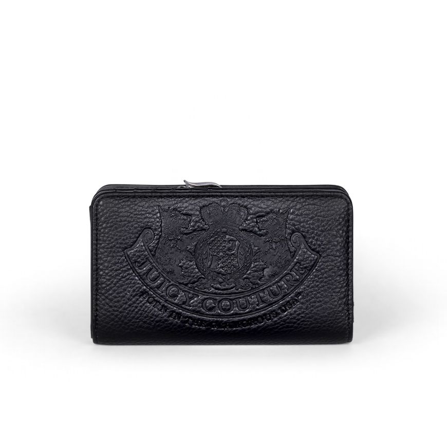 Picture of JUICY COUTURE WOMEN'S TWIG NARRATVE PU MEDIUM ZIP WALLET IN BLACK
