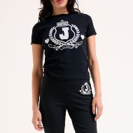 Снимка на JUICY COUTURE ДАМСКА ВТАЛЕНА ТЕНИСКА С JUICY CREST ЛОГО В ЧЕРНО 6