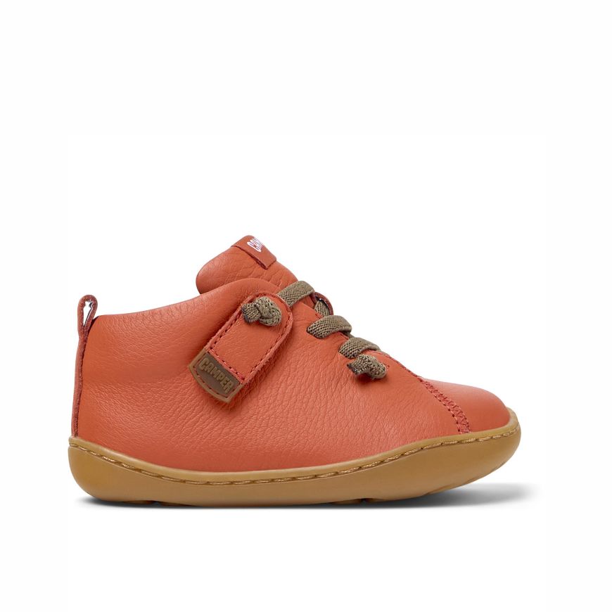 Picture of CAMPER KIDS PEU CAMI LEATHER SHOES IN DARK ORANGE