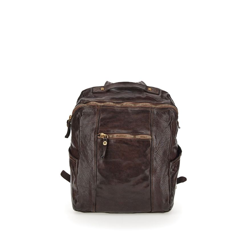 Picture of CAMPOMAGGI MEN'S SAMBUKO LEATHER BACKPACK IN BROWN