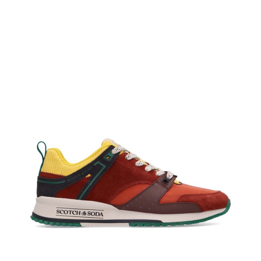 Picture of SCOTCH&SODA MEN'S VIVEX LEATHER SNEAKERS IN MULTICOLOR