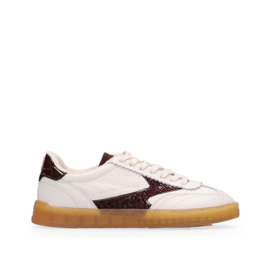 Picture of SCOTCH&SODA WOMEN'S NIXIE LEATHER SNEAKERS IN WHITE