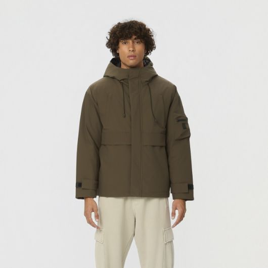Show details for DIRTY LAUNDRY MEN'S HOODED JACKET IN KHAKI 1 - FanPoint Picture of DIRTY LAUNDRY MEN'S HOODED JACKET IN KHAKI 1
