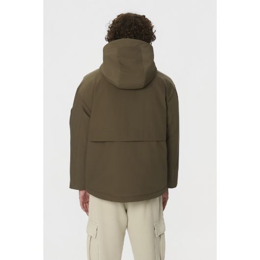 Show details for DIRTY LAUNDRY MEN'S HOODED JACKET IN KHAKI 3 - FanPoint Picture of DIRTY LAUNDRY MEN'S HOODED JACKET IN KHAKI 3