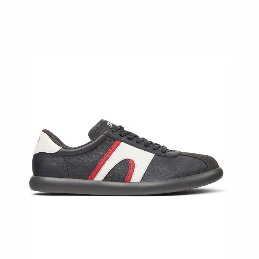 Picture of CAMPER MEN'S PELOTAS SOLLER NUBUCK AND LEATHER SNEAKERS IN BLACK
