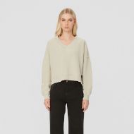 Picture of DIRTY LAUNDRY WOMEN'S RELAXED V-NECK CREWNECK IN VINTAGE GREIGE 1