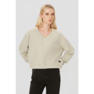 Picture of DIRTY LAUNDRY WOMEN'S RELAXED V-NECK CREWNECK IN VINTAGE GREIGE 4