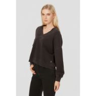 Picture of DIRTY LAUNDRY WOMEN'S RELAXED V-NECK CREWNECK IN VINTAGE BLACK 4