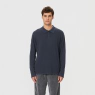 Picture of DIRTY LAUNDRY MEN'S POLO LONGSLEEVE IN VINTAGE BLUE 1