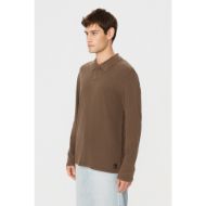 Picture of DIRTY LAUNDRY MEN'S POLO LONGSLEEVE IN VINTAGE MOCHA 2