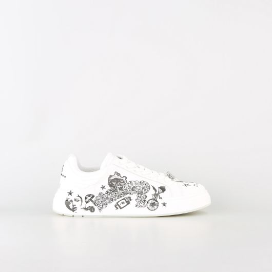 Show details for JOHN RICHMOND MEN'S JR ONE LEATHER SNEAKERS WITH PRINTS ALLOVER IN WHITE 1 - FanPoint Picture of JOHN RICHMOND MEN'S JR ONE LEATHER SNEAKERS WITH PRINTS ALLOVER IN WHITE 1