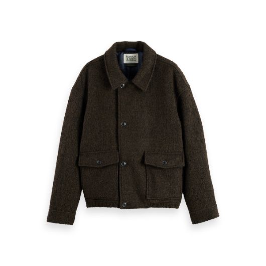 Показвай детайлите за SCOTCH&SODA MEN'S SHORT WOOL COAT IN DARK BROWN 1 - FanPoint Снимка на SCOTCH&SODA MEN'S SHORT WOOL COAT IN DARK BROWN 1