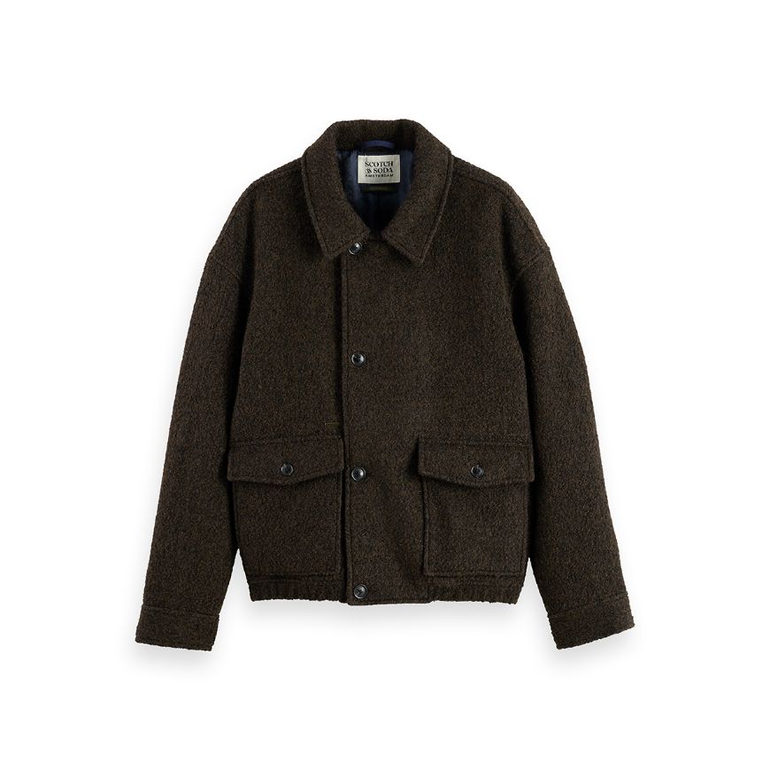 Снимка на SCOTCH&SODA MEN'S SHORT WOOL COAT IN DARK BROWN