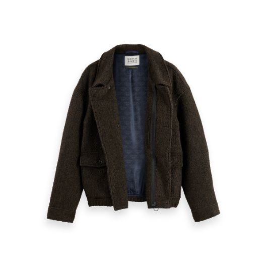 Показвай детайлите за SCOTCH&SODA MEN'S SHORT WOOL COAT IN DARK BROWN 3 - FanPoint Снимка на SCOTCH&SODA MEN'S SHORT WOOL COAT IN DARK BROWN 3