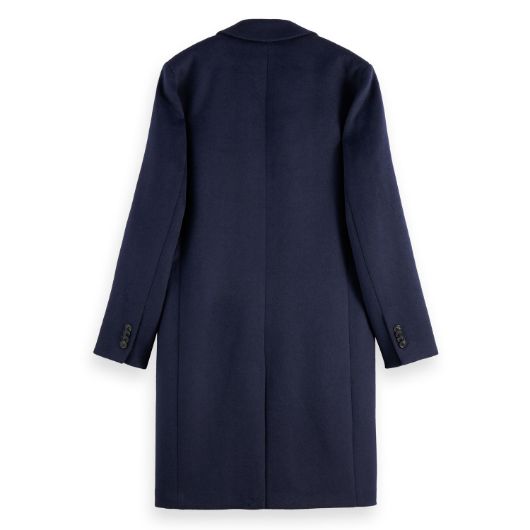 Показвай детайлите за SCOTCH&SODA MEN'S CLASSIC WOOL COAT IN NAVY 2 - FanPoint Снимка на SCOTCH&SODA MEN'S CLASSIC WOOL COAT IN NAVY 2