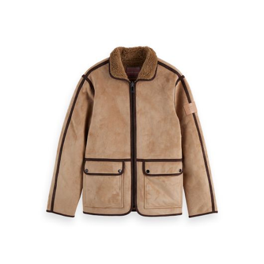 Показвай детайлите за SCOTCH&SODA MEN'S FAUX SHEARLING JACKET IN MEDIUM BEIGE 1 - FanPoint Снимка на SCOTCH&SODA MEN'S FAUX SHEARLING JACKET IN MEDIUM BEIGE 1