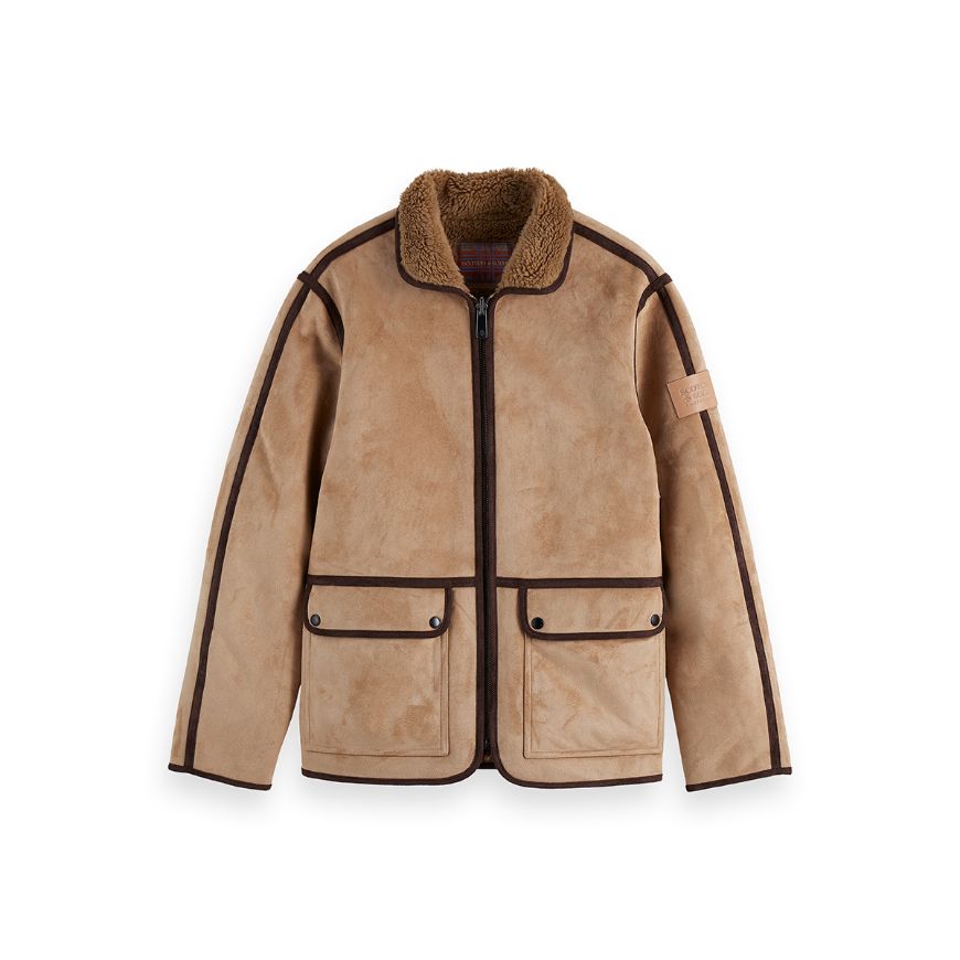 Снимка на SCOTCH&SODA MEN'S FAUX SHEARLING JACKET IN MEDIUM BEIGE