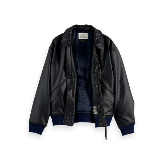 Показвай детайлите за SCOTCH&SODA MEN'S FAUX LEATHER PUFFER IN BLACK 3 - FanPoint Снимка на SCOTCH&SODA MEN'S FAUX LEATHER PUFFER IN BLACK 3