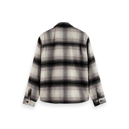 Показвай детайлите за SCOTCH&SODA MEN'S CHECK OVERSHIRT IN DARK GREY CHECK 2 - FanPoint Снимка на SCOTCH&SODA MEN'S CHECK OVERSHIRT IN DARK GREY CHECK 2