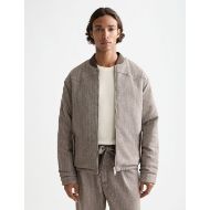 Снимка на SCOTCH&SODA MEN'S REVERSIBLE YARN-DYED PADDED BOMBER JACKET IN MEDIUM BROWN 5